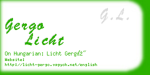 gergo licht business card